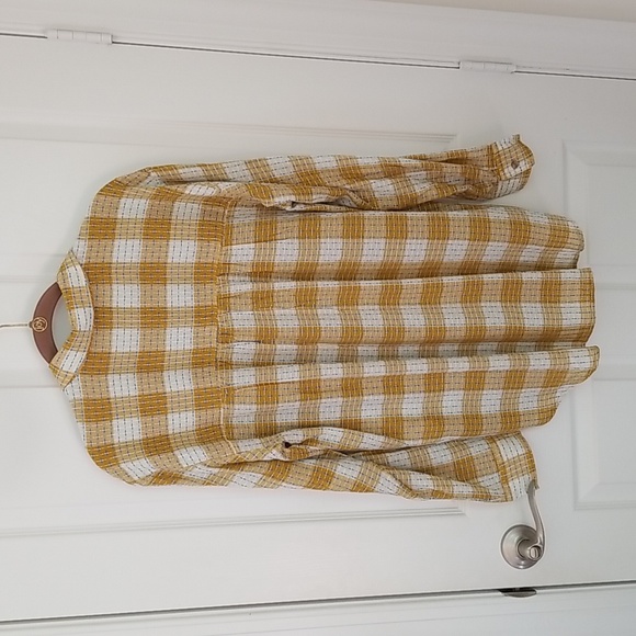 Anthropologie Pilcro yellow plaid button down - Picture 9 of 11